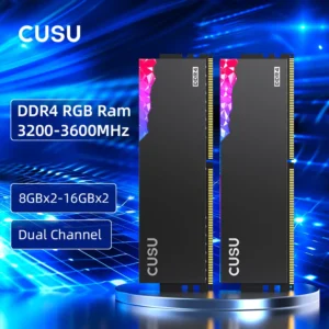CUSU Memoria Ram DDR4 16gb 3200gb 3600mhz Rgb DDR4 8gb 288pin UDIMM Memoria Ram de doble canal para computadora de juegos diy