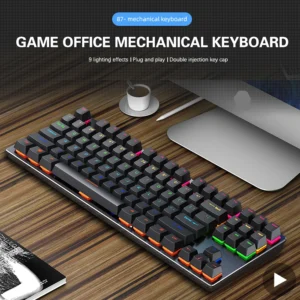 Backlit Gaming Mechanical Keyboard Gamer Mechanic Kit RGB PC USB Wired Keypad Keybord Ergonomic Computer Key Board Mini Teclado